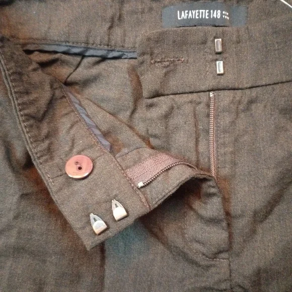 Lafayette 148 Barrow Trousers Pants Brown Size 2 Tailored‎ Fit Mid Rise Capsule - Picture 12 of 14